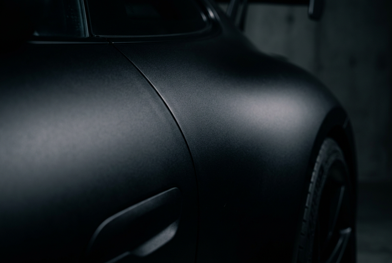 Finition mat covering véhicule noir stealth